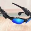 Smart Bluetooth sunglasses with wireless headset and mic, blue frame